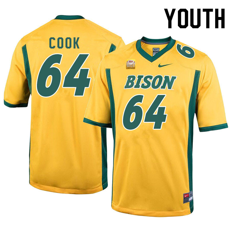 Youth #64 Brendan Cook North Dakota State Bison College Football Jerseys Sale-Yellow - Click Image to Close